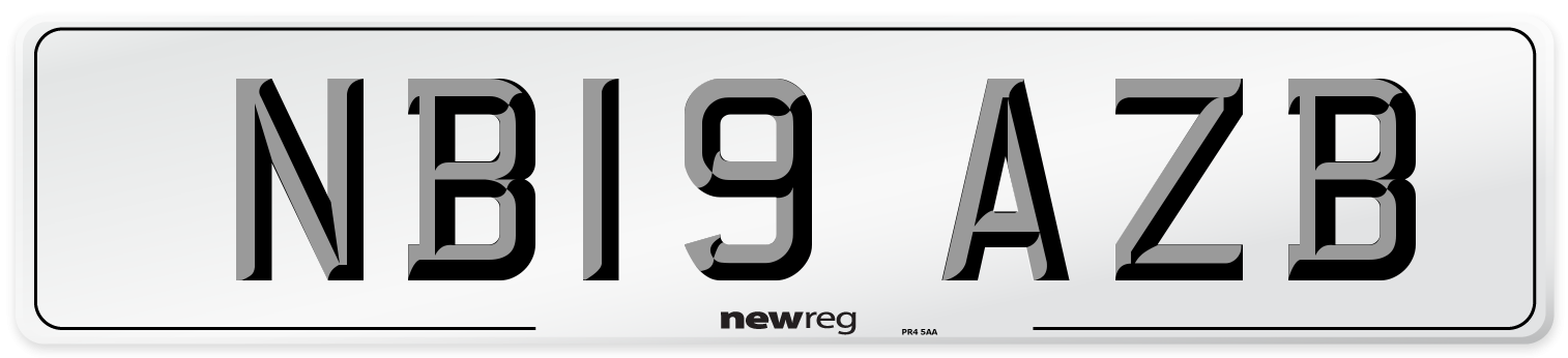 NB19 AZB Number Plate from New Reg